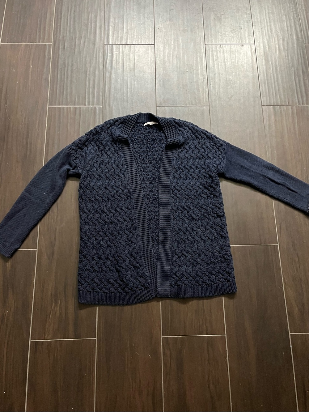 GAP Navy Cable Knit Open Cardigan Sweater